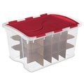 Sterilite 48 qt ClearRed Ornament Storage Box wHinged Lid 1313 in H X 2238 in W X 1588 in D 19096606